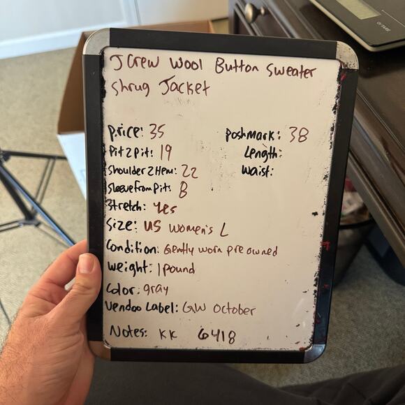 J Crew Wool Button Sweater Shrug Jacket US Women's L - Picture 6 of 6